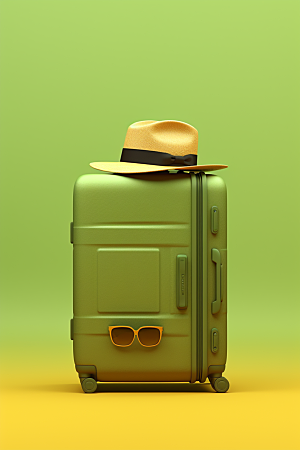 行李箱旅行拖箱摄影图
