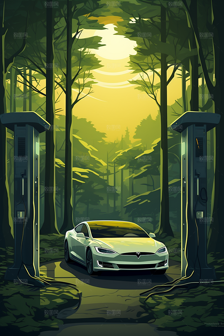 新能源绿色清洁能源插画