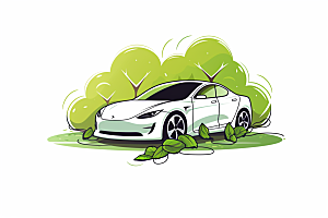 新能源元素绿色插画