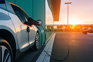 新能源汽车充电电车高清摄影图
