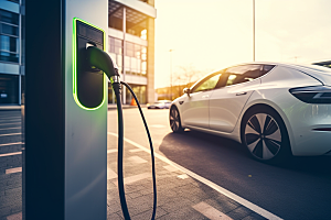 新能源汽车充电清洁能源高清摄影图
