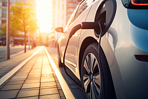 新能源汽车充电充电桩清洁能源摄影图