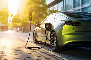 新能源汽车充电室外高清摄影图