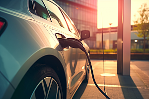 新能源汽车充电环保充电桩摄影图