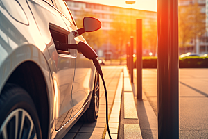 新能源汽车充电清洁能源高清摄影图