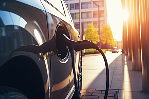 新能源汽车充电清洁能源电车摄影图
