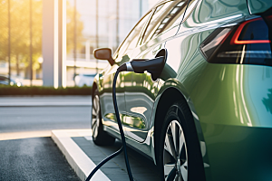 新能源汽车充电清洁能源室外摄影图