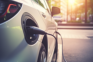 新能源汽车充电电车环保摄影图