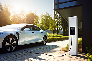 新能源汽车充电高清清洁能源摄影图