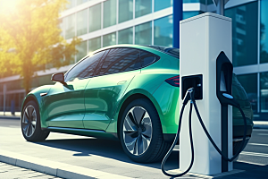 新能源汽车充电高清充电桩摄影图