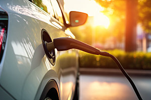新能源汽车充电环保高清摄影图