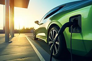 新能源汽车充电高清环保摄影图