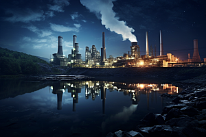 新能源发电厂清洁能源工厂摄影图