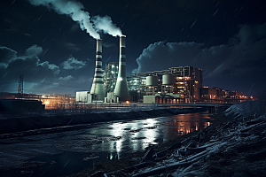 新能源发电厂工业园核电厂摄影图