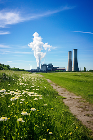 新能源发电厂工厂清洁能源摄影图