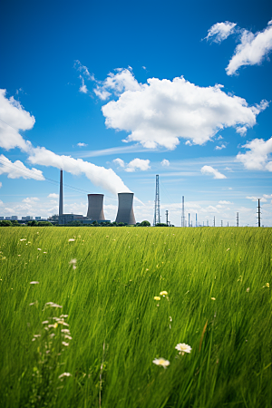 新能源发电厂核电厂工厂摄影图