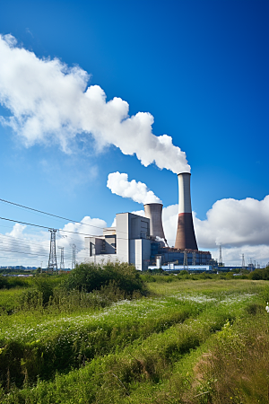 新能源发电厂清洁能源核电厂摄影图