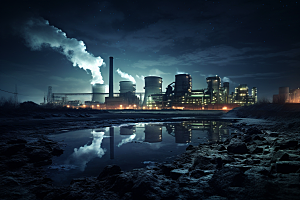 新能源发电厂工业区核电厂摄影图