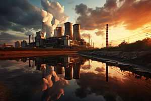 新能源发电厂能源生产工厂摄影图
