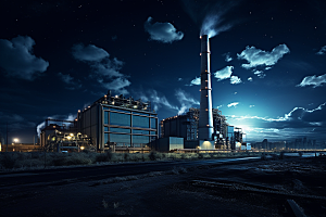 新能源发电厂工业区能源生产摄影图