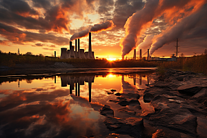 新能源发电厂清洁能源工业区摄影图