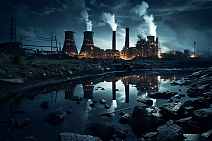新能源发电厂工业区清洁能源摄影图
