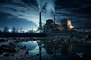 新能源发电厂核电厂工厂摄影图