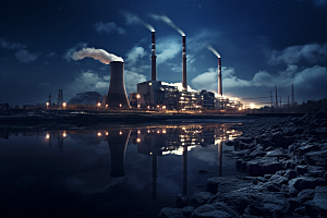 新能源发电厂核电厂工业园摄影图