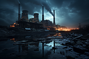 新能源发电厂工业园工业区摄影图