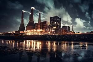 新能源发电厂工厂能源生产摄影图