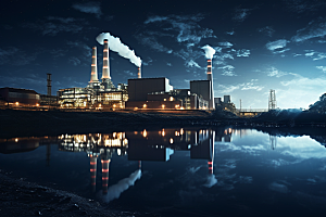 新能源发电厂工厂工业园摄影图