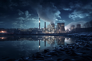 新能源发电厂核电厂清洁能源摄影图