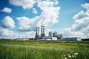 新能源发电厂工业园核电厂摄影图