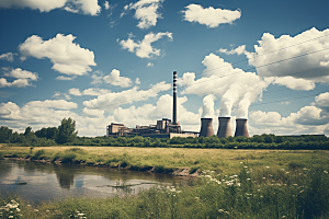 新能源发电厂核电厂工业园摄影图