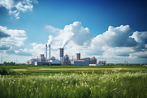 新能源发电厂高清工业园摄影图