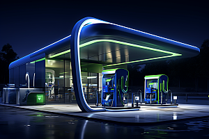 新能源充电站设计绿色出行效果图