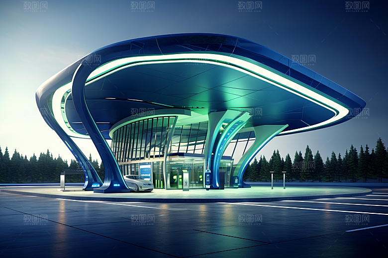 新能源充电站环保设计效果图