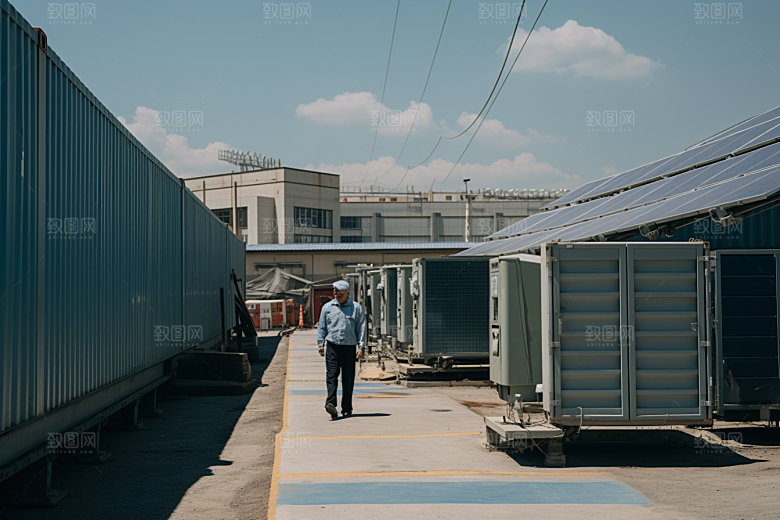 光伏电板新能源户外摄影图