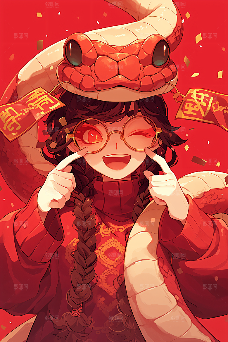 新年生肖蛇高清卡通素材