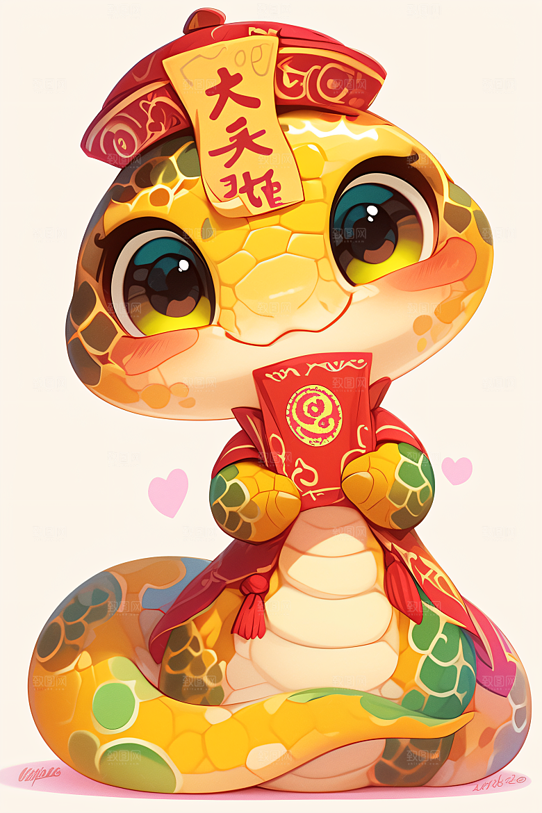 新年生肖蛇高清插画素材