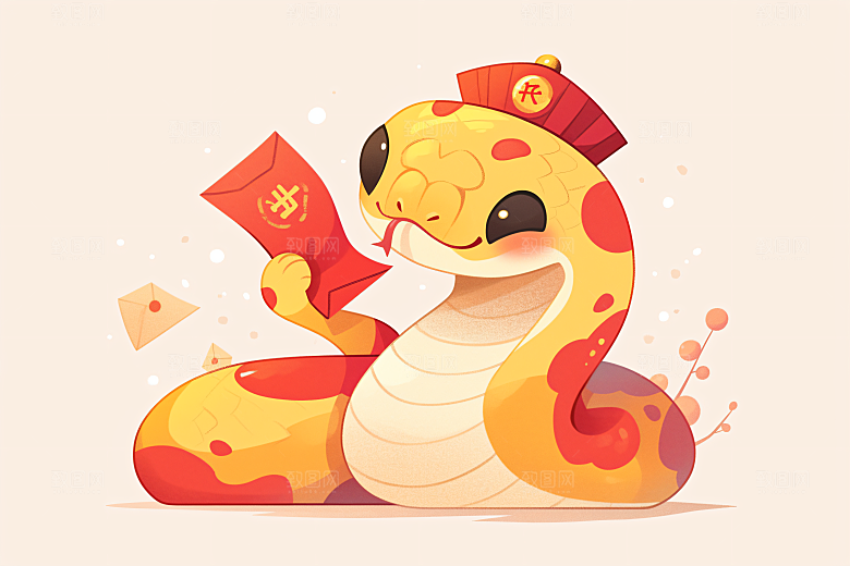 新年生肖蛇可爱蛇年主题素材