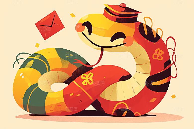 新年生肖蛇二十四生肖过年素材