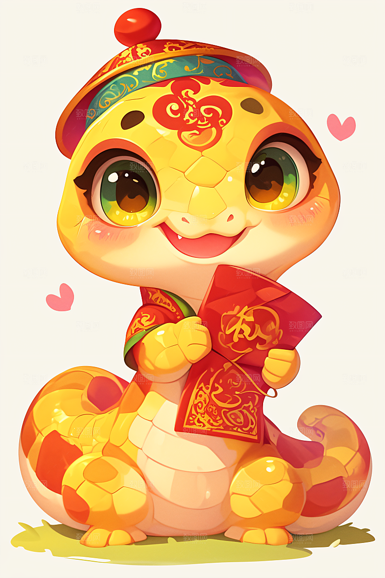 新年生肖蛇二十四生肖可爱素材