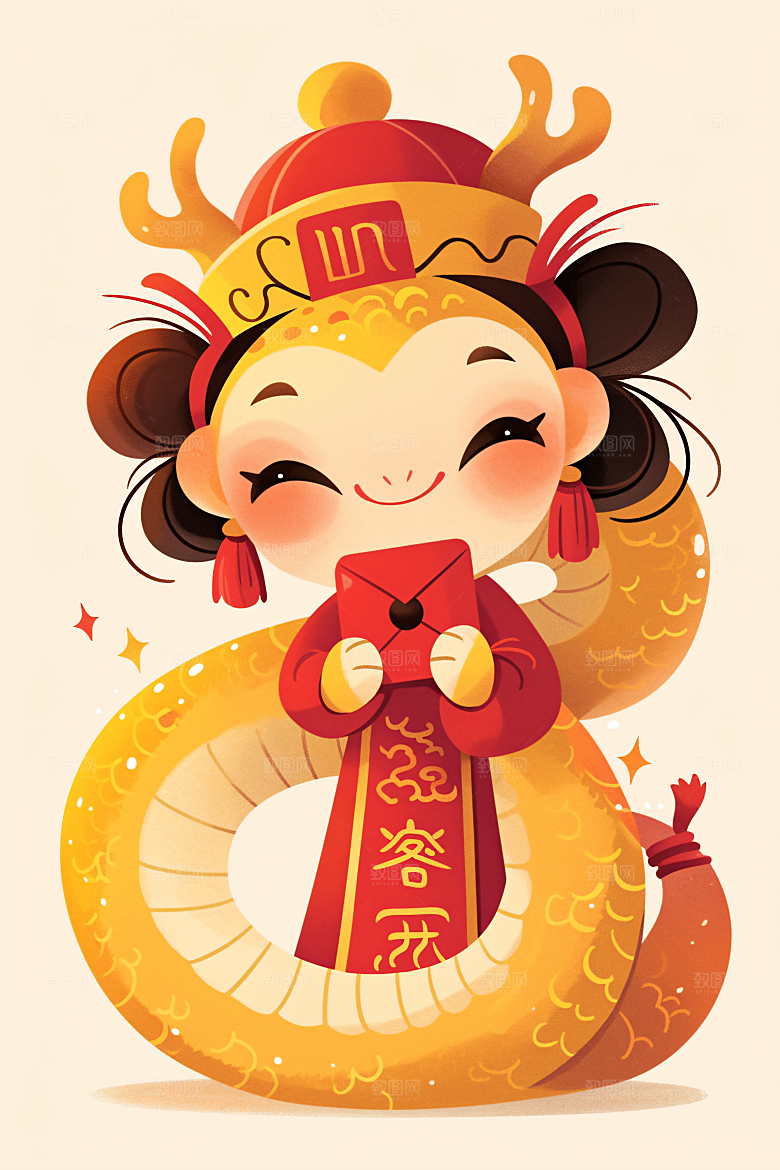 新年生肖蛇春节蛇拟人素材
