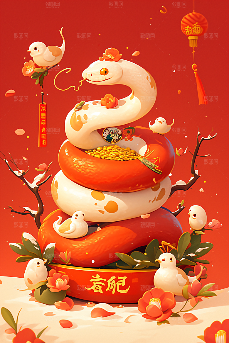 新年生肖蛇二十四生肖高清素材