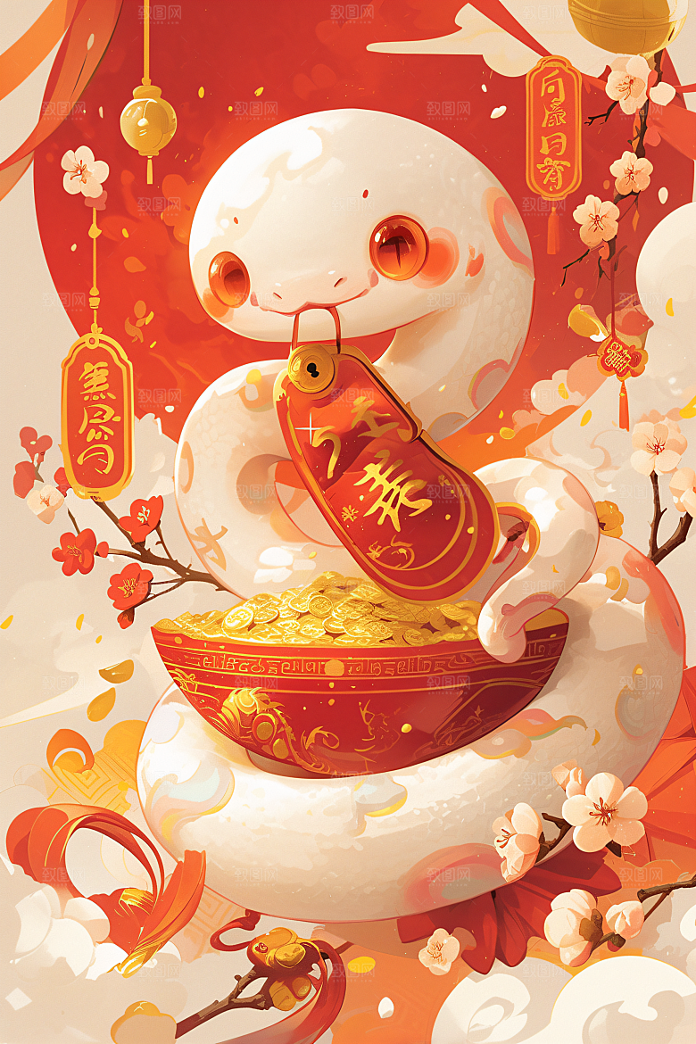 新年生肖蛇卡通蛇年主题素材
