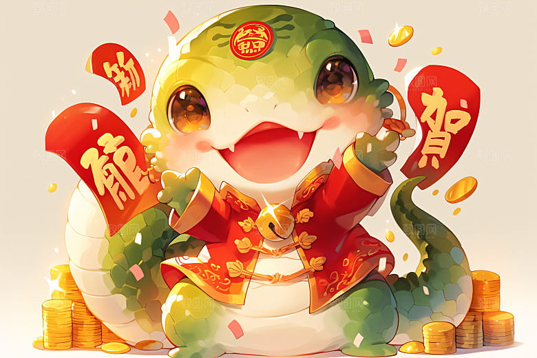 新年生肖蛇春节蛇年主题素材