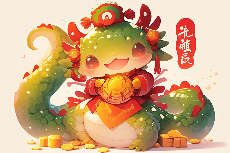 新年生肖蛇蛇拟人蛇年主题素材