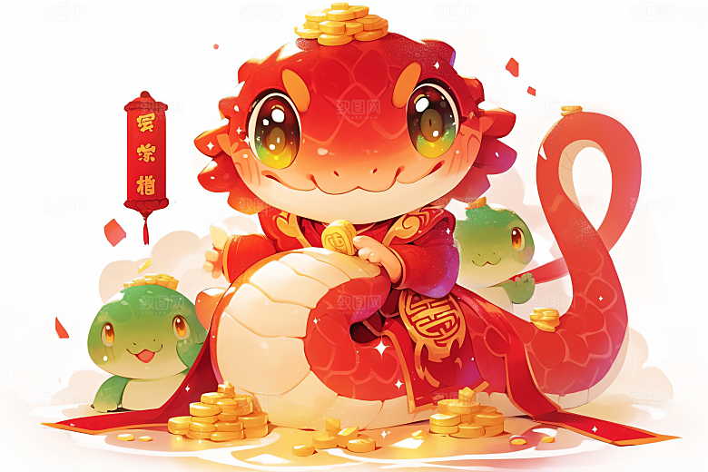 新年生肖蛇春节吉祥如意素材