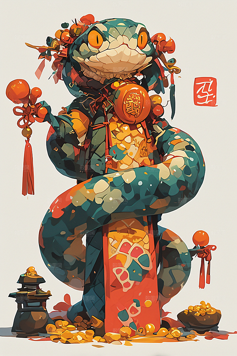 新年生肖蛇蛇年主题过年素材